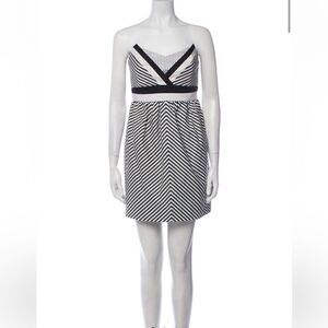 Alice + Olivia Black and White Stripped Mini Dress Size 2